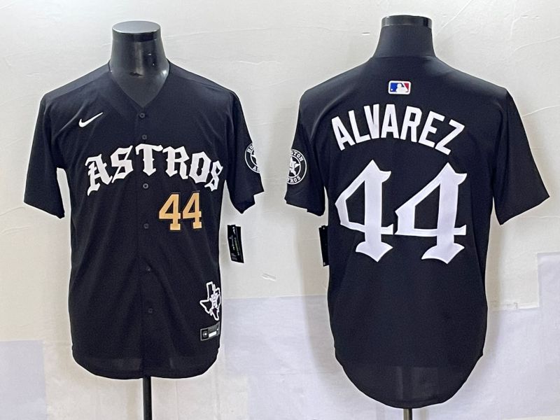 Men 2025 Houston Astros #44 Alvarez Black Seven generations Joint Name Nike MLB Jersey style 4->houston astros->MLB Jersey